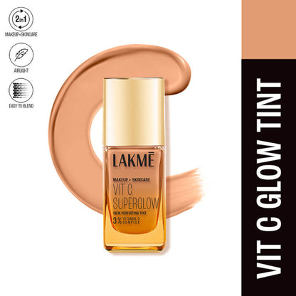 Lakme Vitamin C Superglow Skin Perfecting Tint with 3% Vit C - Neutral Honey
