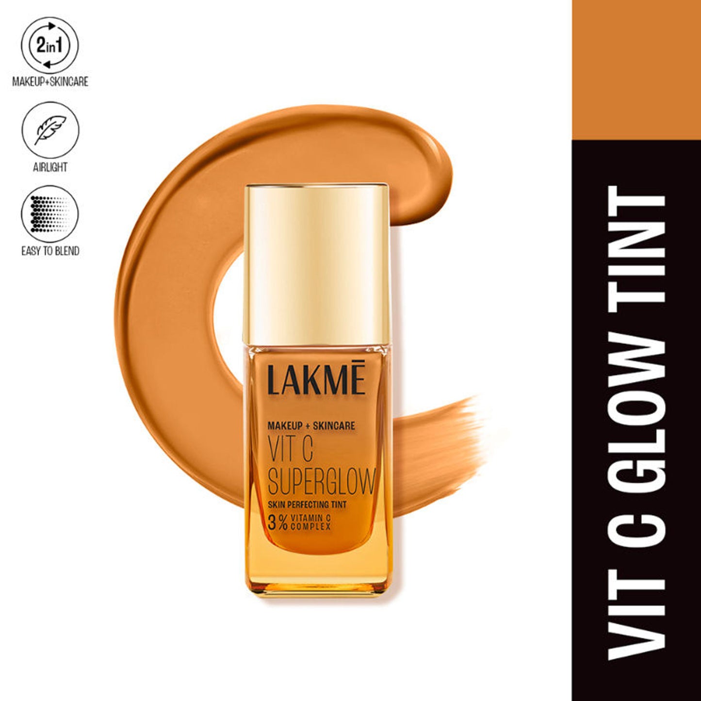 Lakme Vitamin C Superglow Skin Perfecting Tint with 3% Vit C - Cool Cinamon