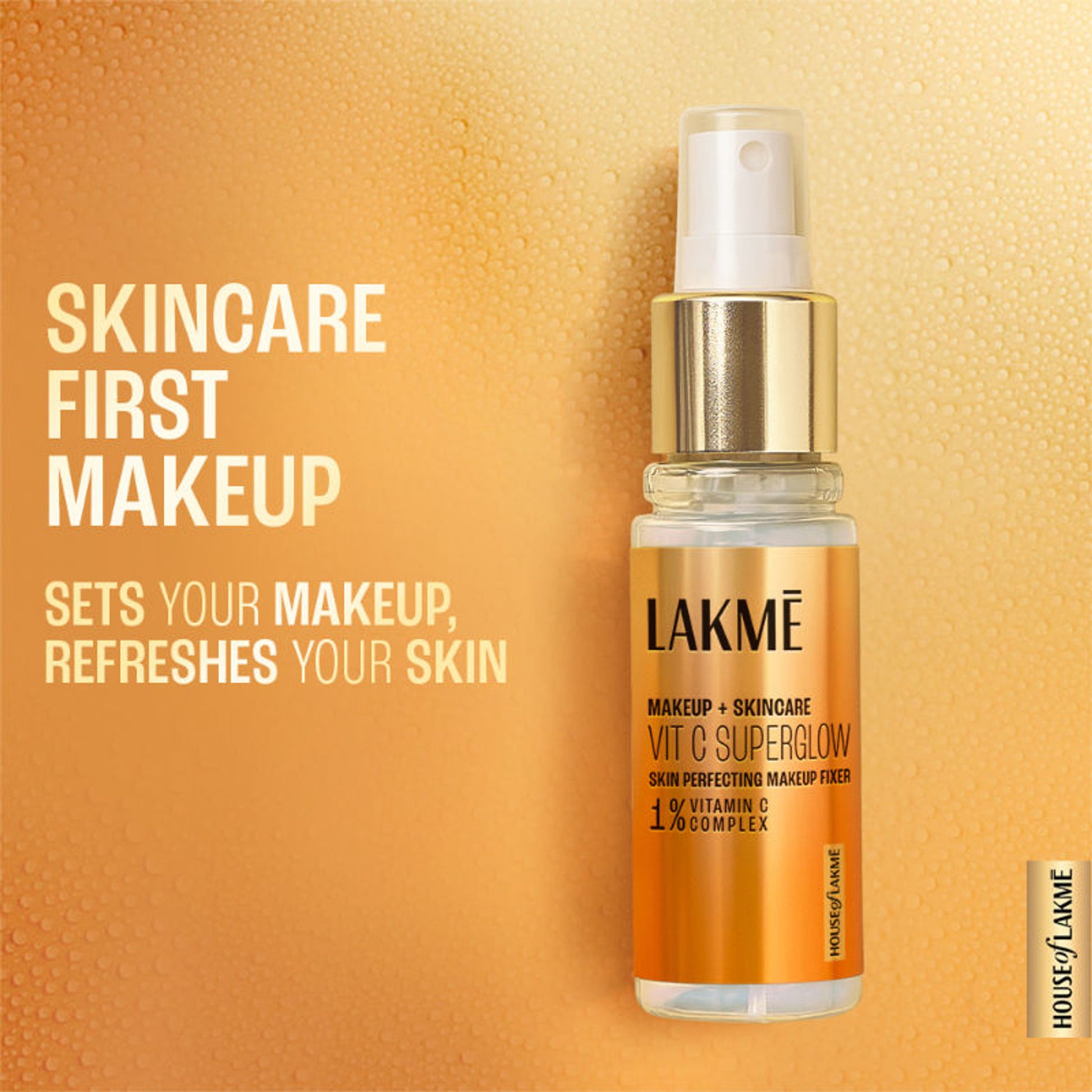 Lakme Vitamin C Superglow Lightweight Skin Perfecting Makeup Fixer With 1% Vit C For Radiant Glow