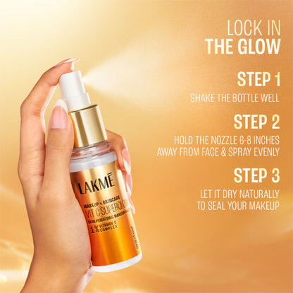 Lakme Vitamin C Superglow Lightweight Skin Perfecting Makeup Fixer With 1% Vit C For Radiant Glow
