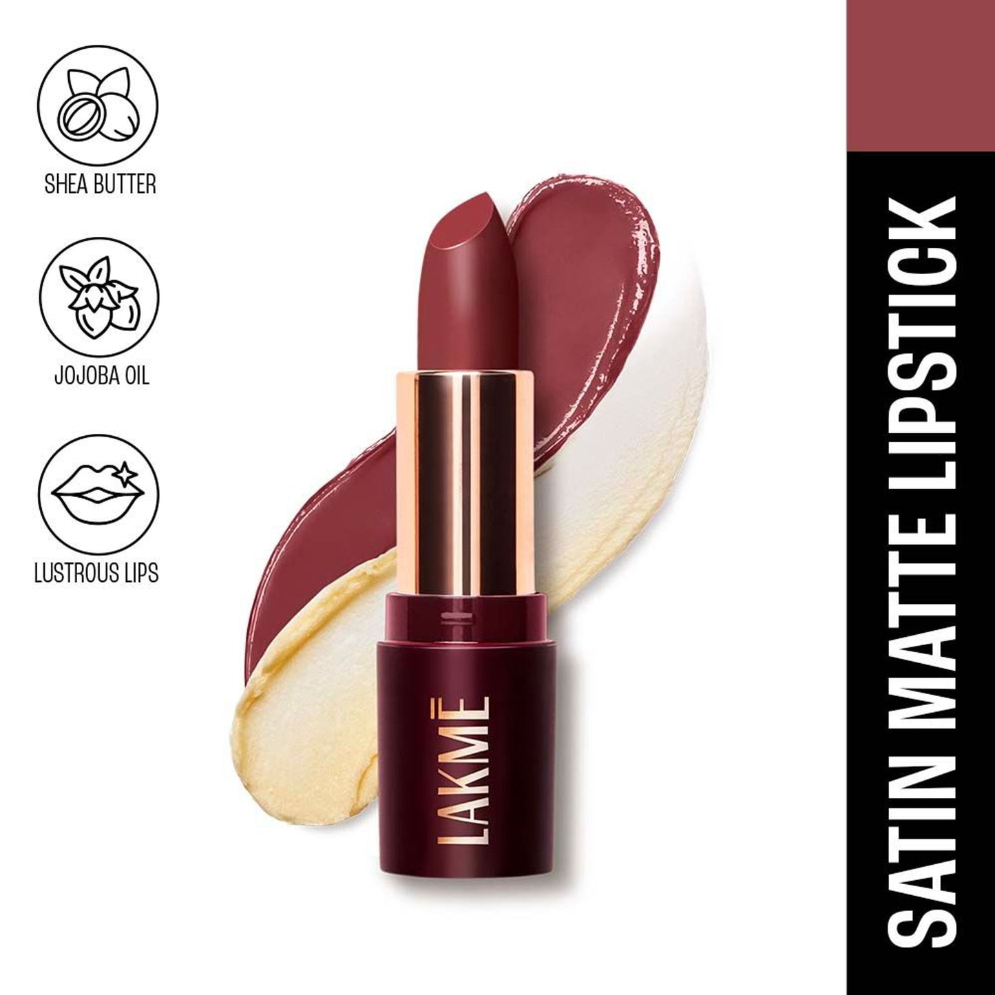 Lakme Ultimate Glam Satin Matte Lipstick - Mauve Hue