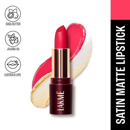 Lakme Ultimate Glam Satin Matte Lipstick - Pink Pop