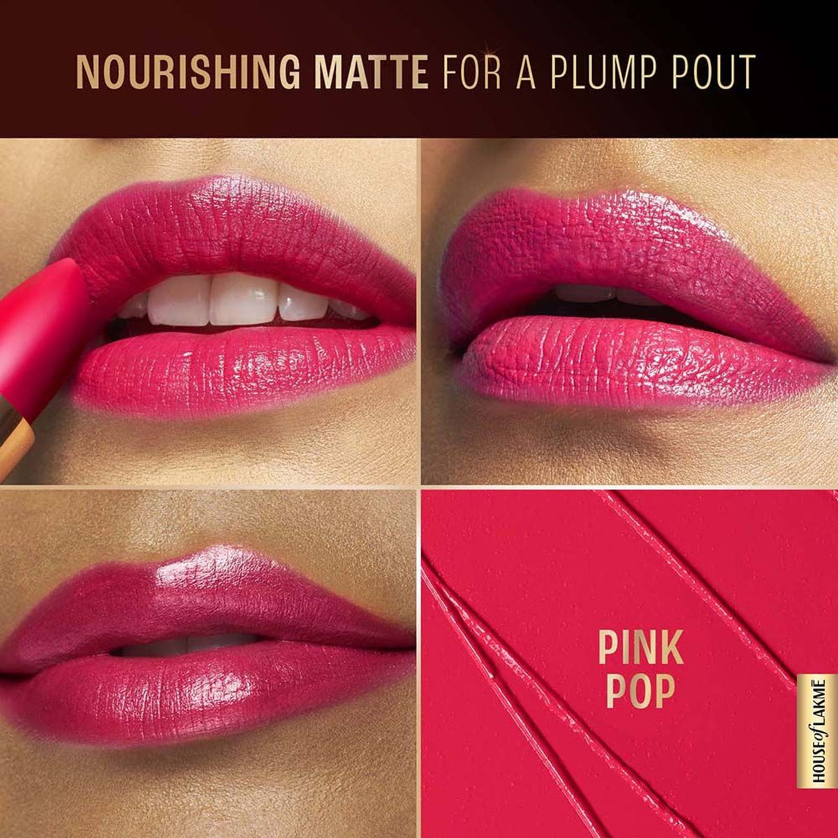 Lakme Ultimate Glam Satin Matte Lipstick - Pink Pop