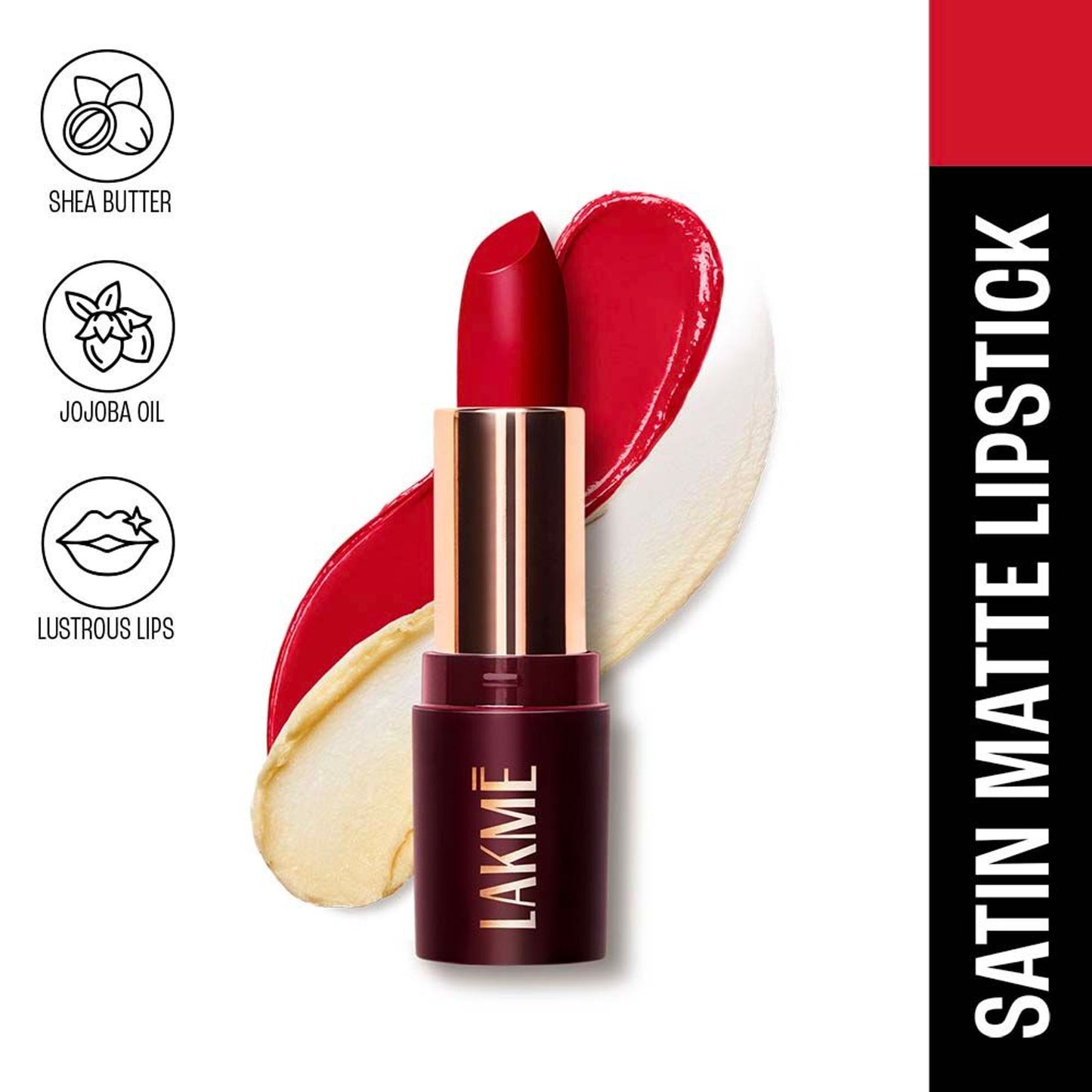 Lakme Ultimate Glam Satin Matte Lipstick - Bold Red