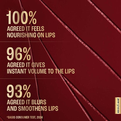 Lakme Ultimate Glam Satin Matte Lipstick in Red Flame, showing the vibrant red lipstick with a satin matte finish.