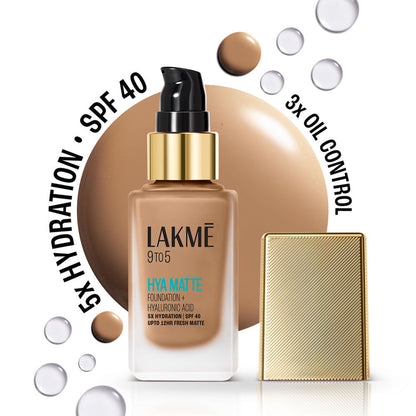 Lakme 9to5 Hya Matte Foundation + Hyaluronic Acid - Cool Tan