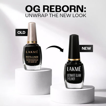 Lakme Ultimate Glam Eye Liner, Semi Matte - Black