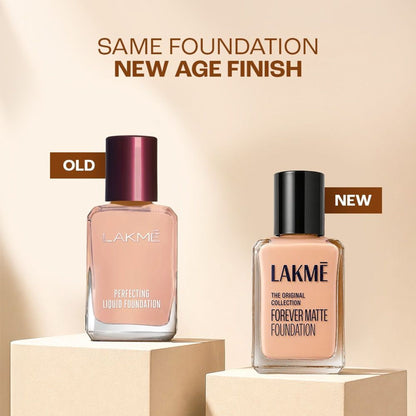 Lakme Forever Matte Foundation For Superior Coverage, Vit E, Lightweight & Water-Resist - Pearl