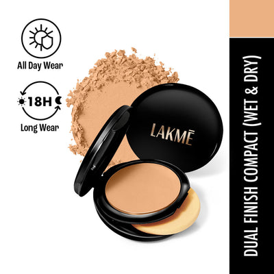 Lakme Xtraordin-Airy Compact, 2 In 1 Compact + Foundation, Lightweight, SPF17 - Beige Honey