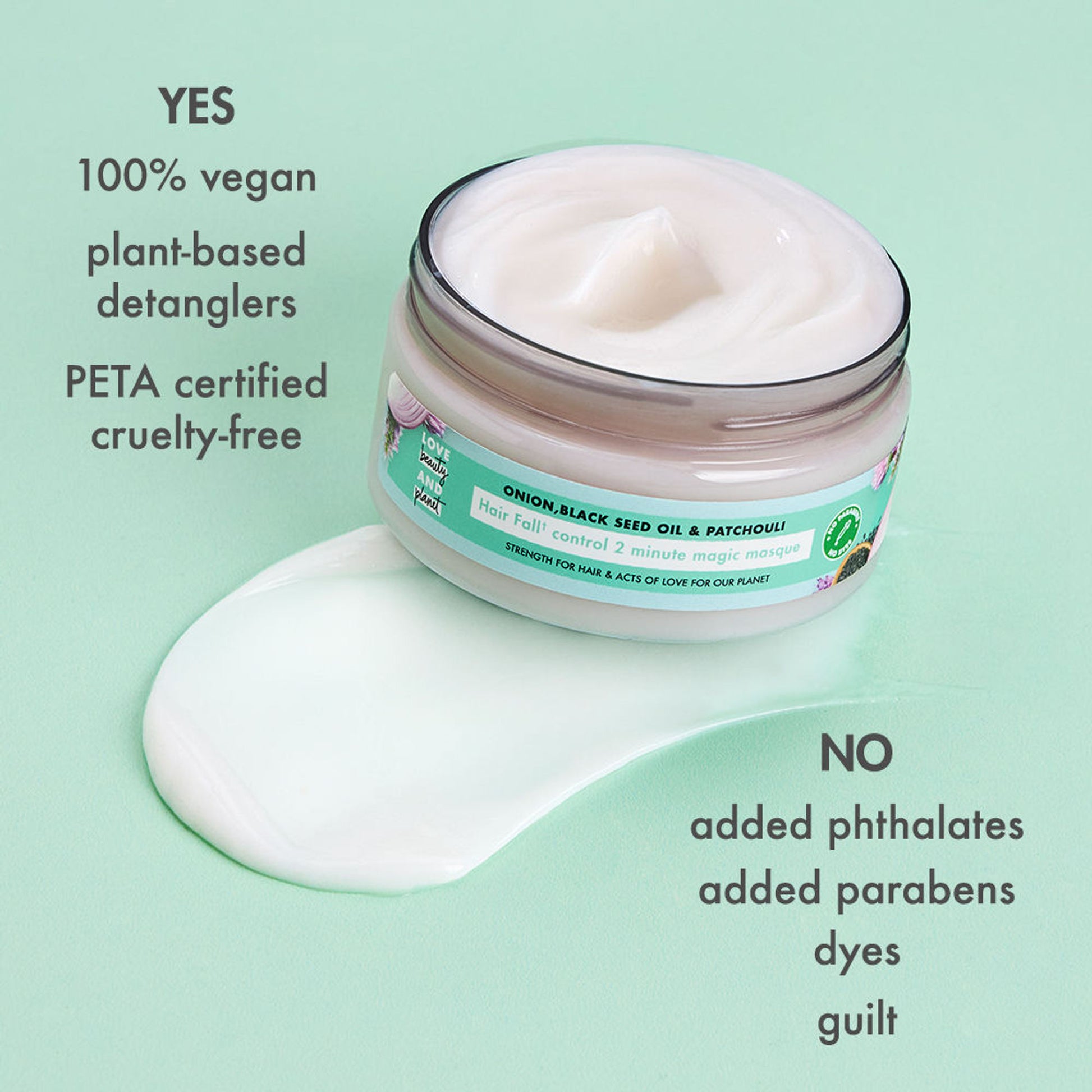 Love Beauty & Planet Onion, Black Seed & Patchouli Hair Mask For Hair Fall Control