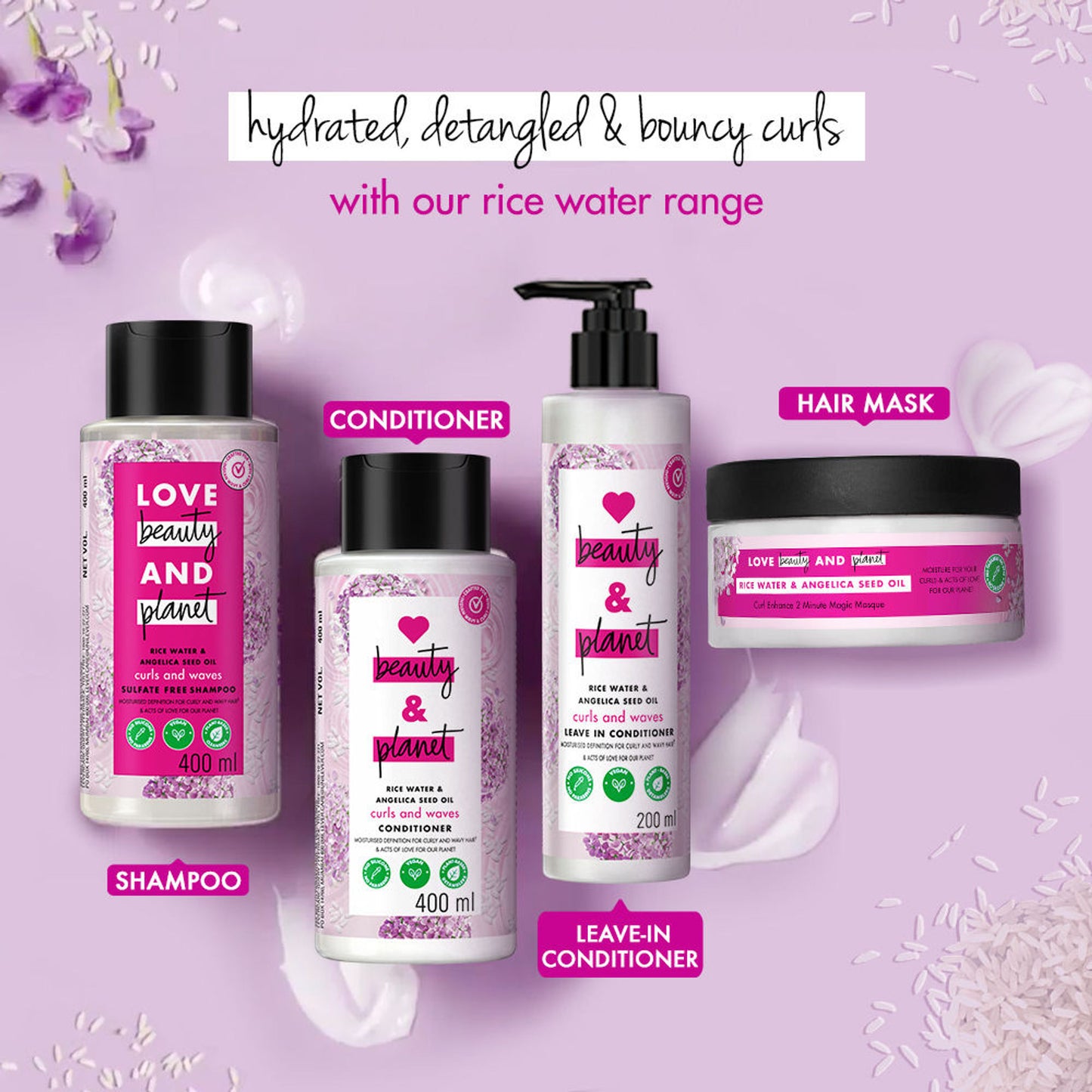 Love Beauty & Planet Rice Water & Angelica Seed Oil Hair Mask For Curly And Wavy Hair