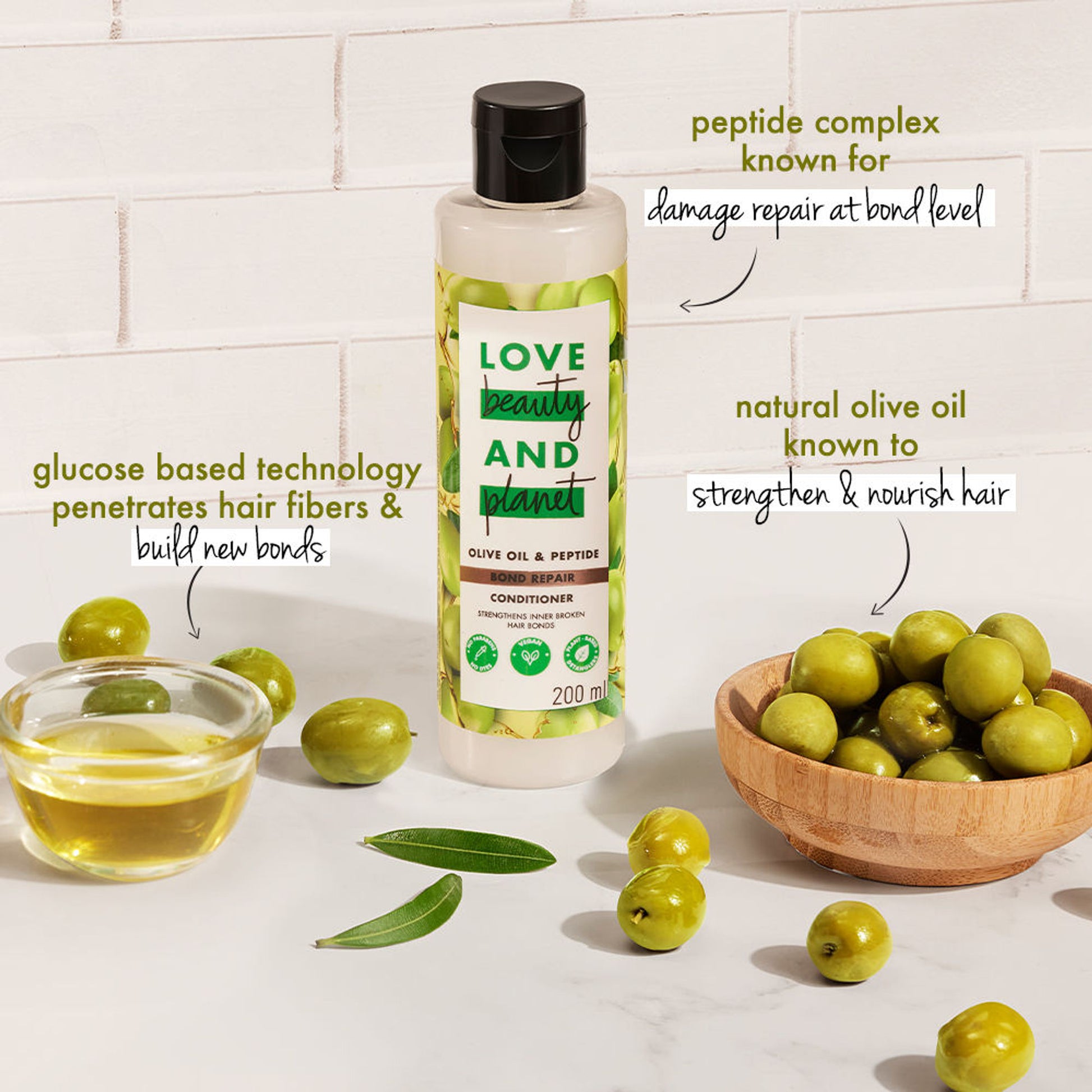 Love Beauty & Planet Bond Repair Conditioner With Olive Oil & Peptide For Damanged Hair