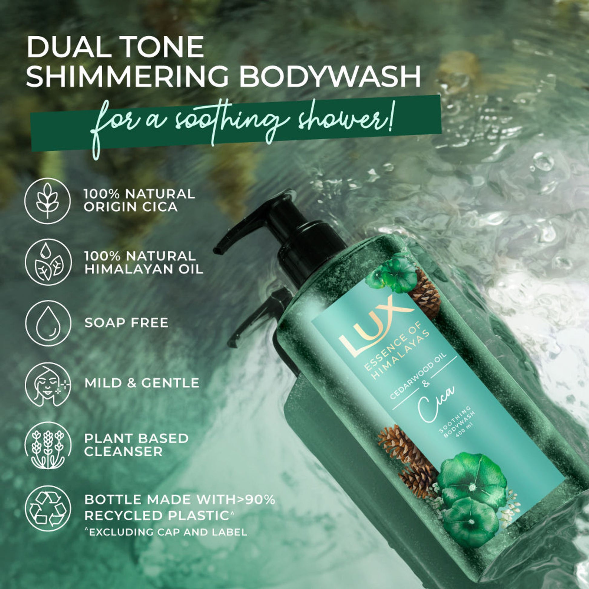 Lux Essence Of Himalayas Cedarwood Oil & Cica Soothing Body Wash