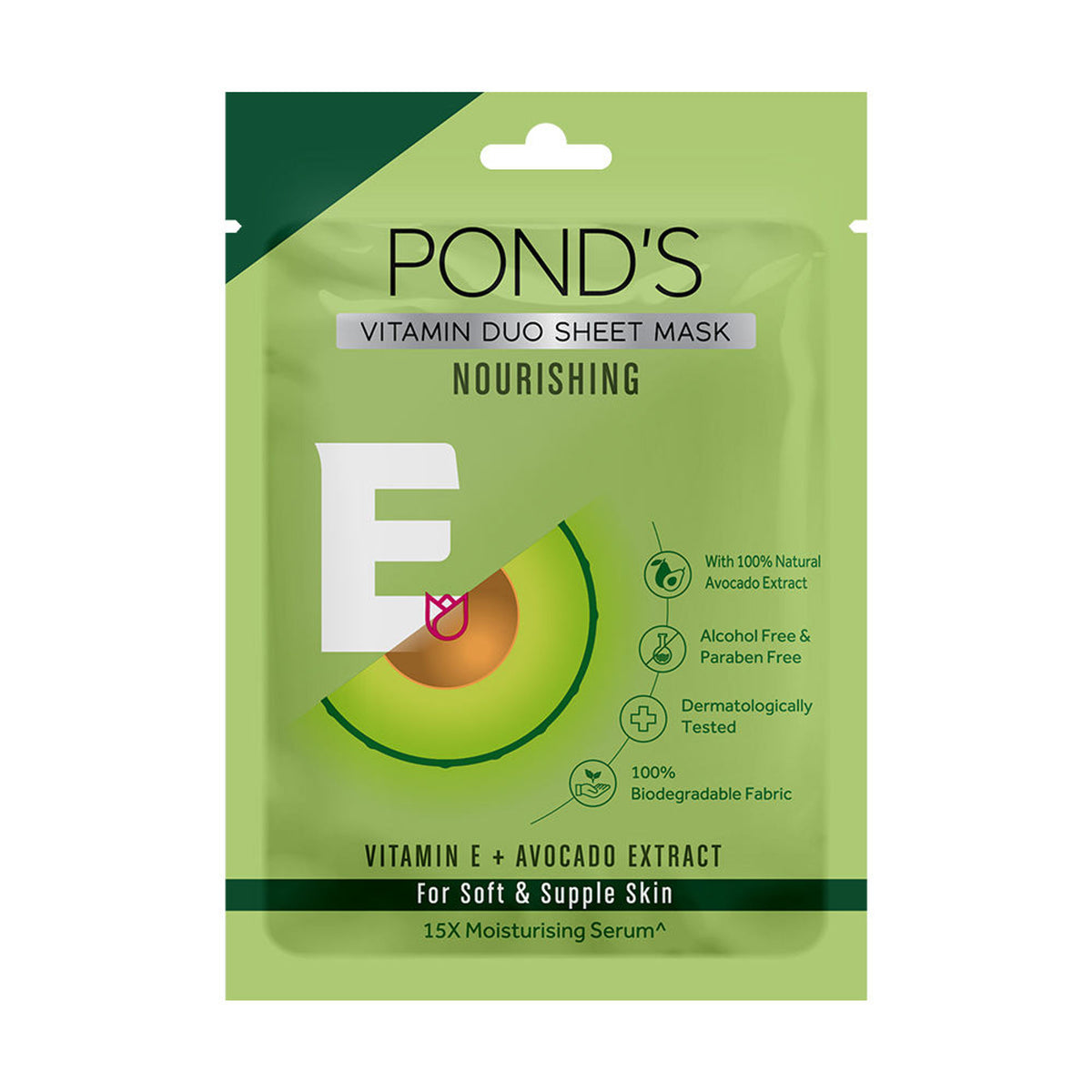 Ponds Vitamin With 100% Natural Extracts Sheet Mask - Avocado