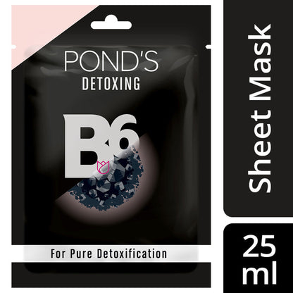 Ponds Vitamin With 100% Natural Extracts Sheet Mask - Charcoal