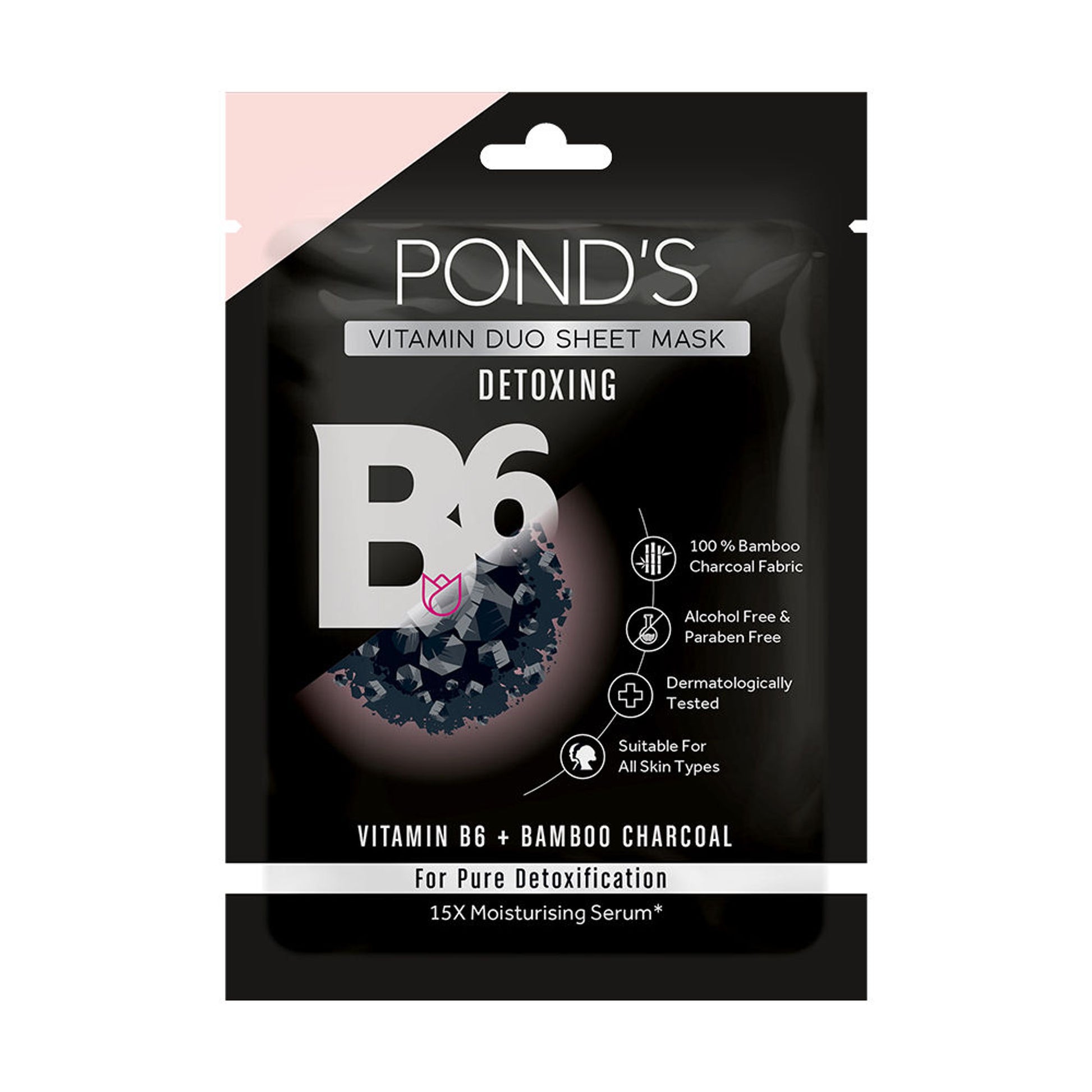 Ponds Vitamin With 100% Natural Extracts Sheet Mask - Charcoal