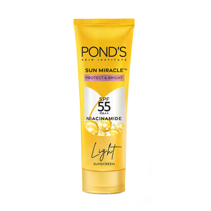 POND’S Sun Miracle SPF 55 PA+++ Light Sunscreen - Protect & Bright, With 3% Active Niacinamide