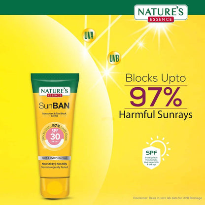 Nature's Essence Sunban SPF 30 PA+++ Sunscreen & Tan Block Creme