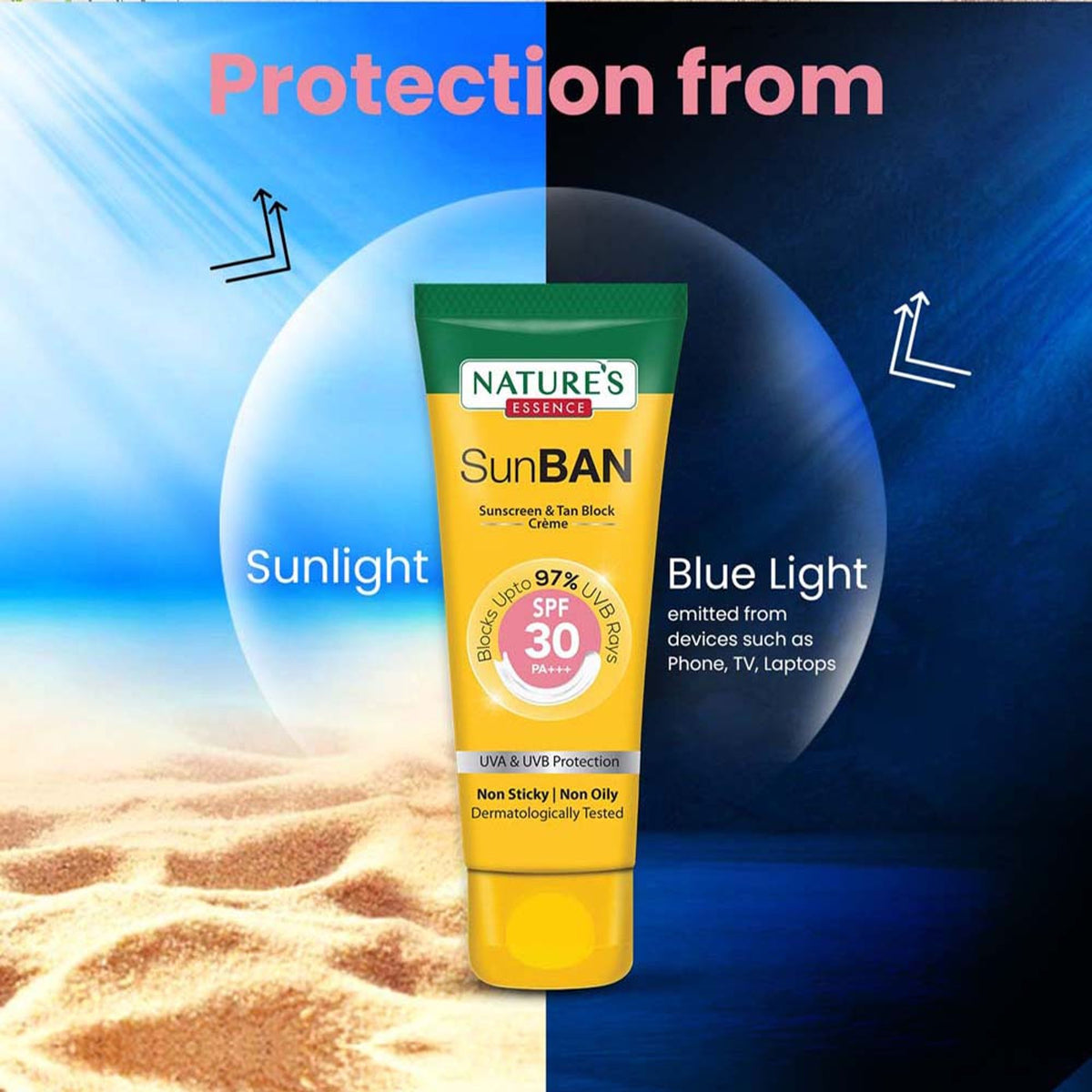 Nature's Essence Sunban SPF 30 PA+++ Sunscreen & Tan Block Creme