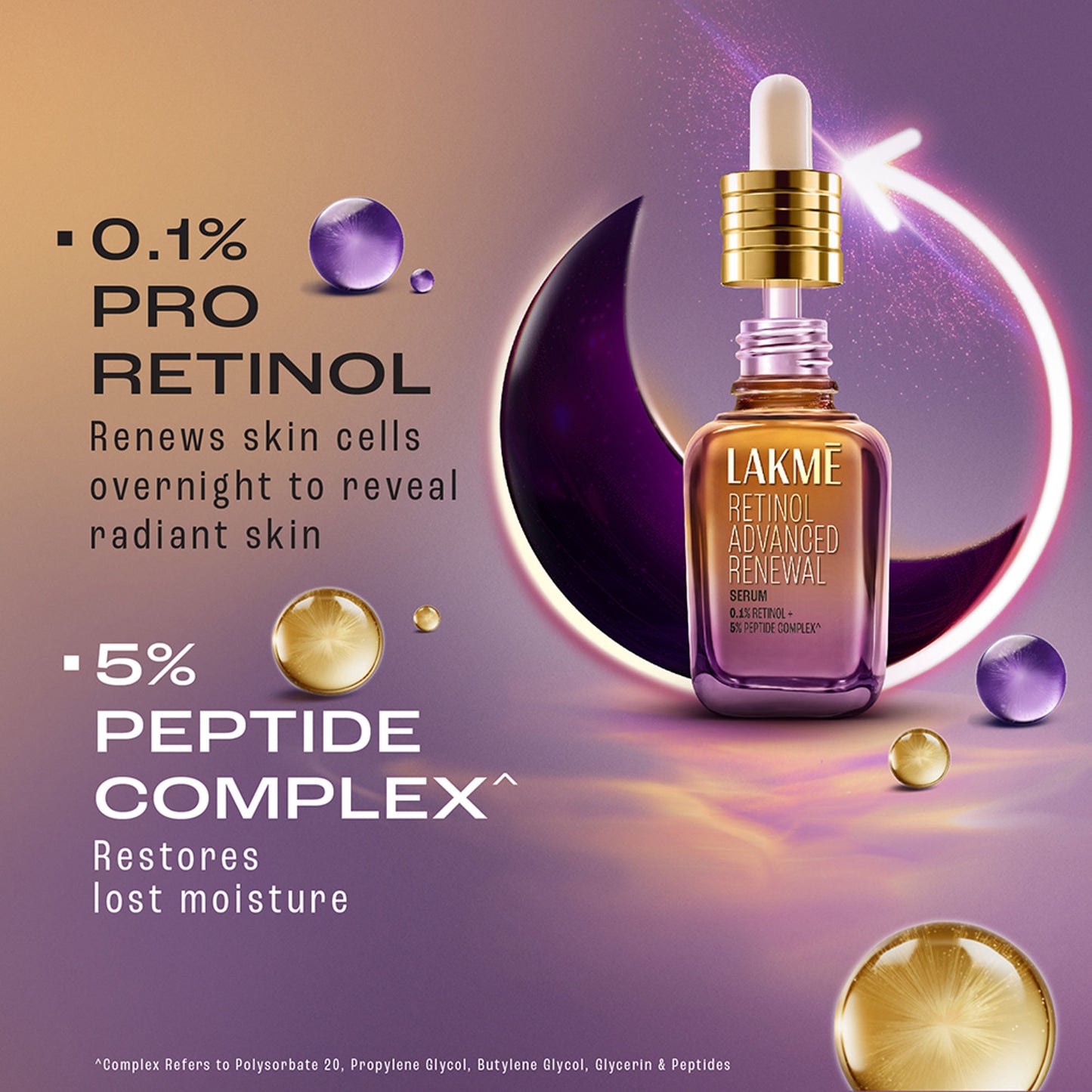 Lakme Retinol Advanced Renewal Serum 0.1% Retinol + 5% Peptide Complex