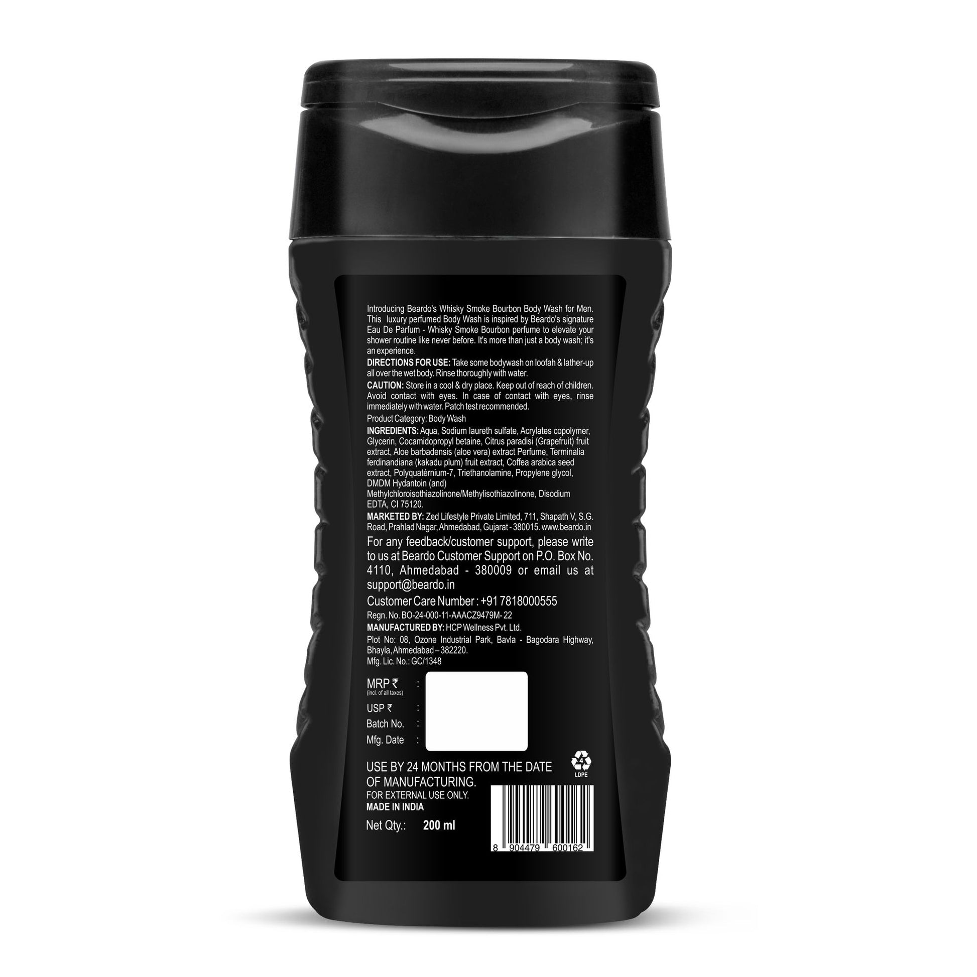Beardo Whisky Smoke Bourbon Body Wash