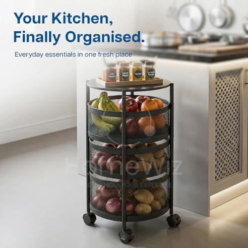 HomeWiz Round Kitchen Rack 3- Layer