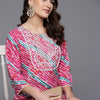 Dhiyona IE Women Leheriya Printed Thread Work Kurta