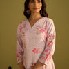 Dhiyona IE Floral Printed V-Neck Straight Kurta With Trousers
