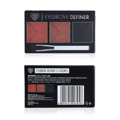 PAC Eyebrow Definer Palette 3 colors - Fill, Sculpt & Define Natural Looking Brows