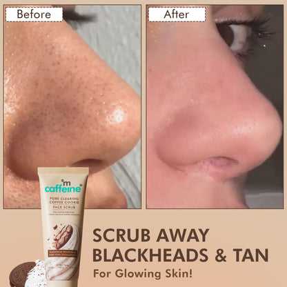 MCaffeine 4.5% Exfoliants Pore Clearing Coffee Cookie Face Scrub Remove Blackheads, Detan & Glow