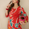 Dhiyona IE Women Floral Printed Pure Cotton Kurta with Trousers