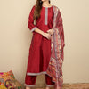 Dhiyona IE Straight Sequinned Kurta with Trousers & Dupatta