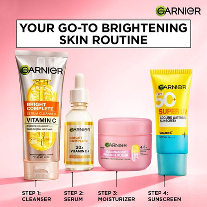 Garnier Fresh & Plump Niacinamide Sorbet Moisturizer, 4.5% Niacinamide Peptide BHA Vitamin C