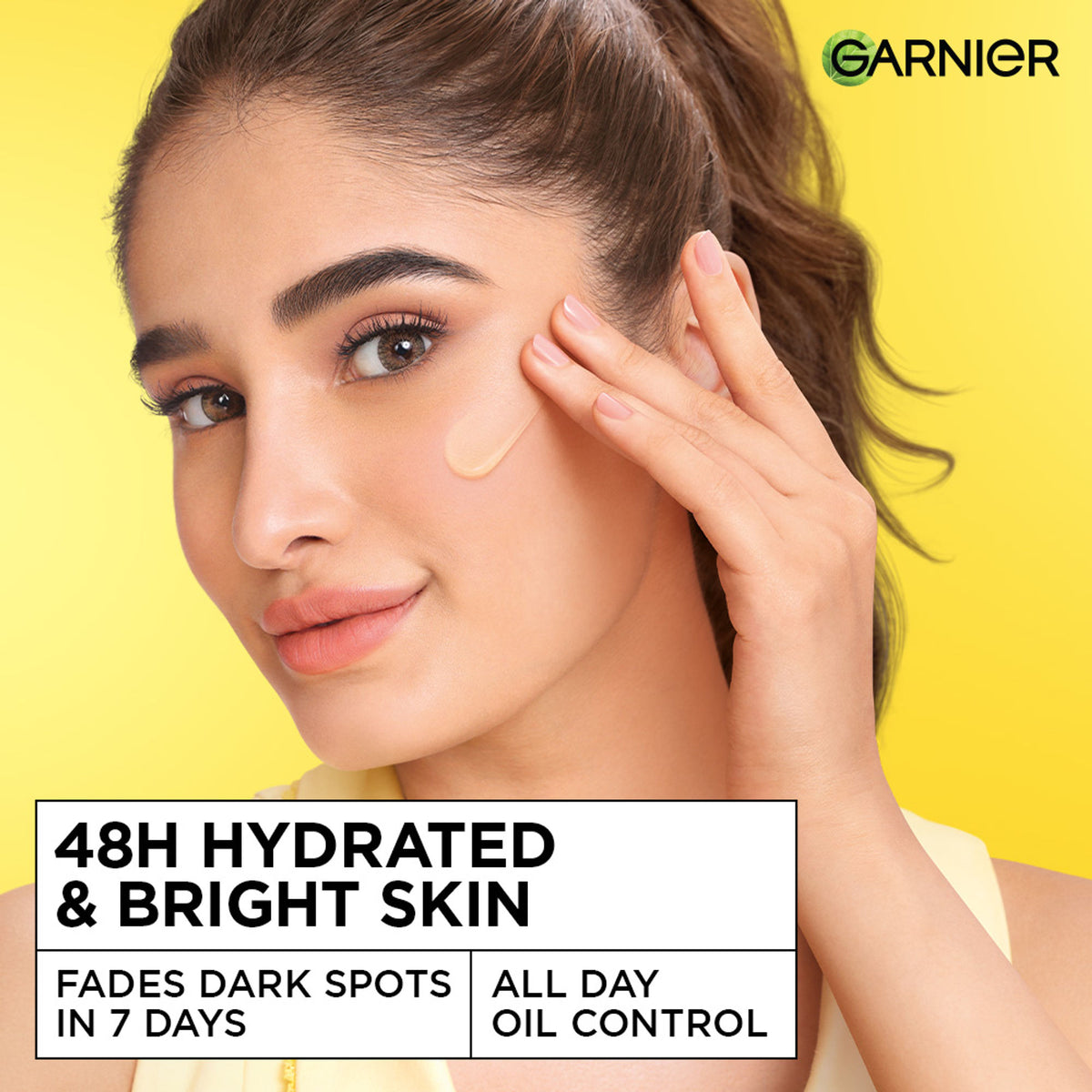 Garnier Fresh & Bright Vitamin C Sorbet moisturizer with hyaluronic acid and niacinamide in a lightweight gel texture.