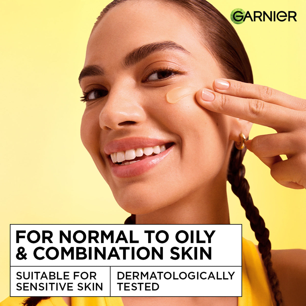 Garnier Fresh & Bright Vitamin C Sorbet moisturizer with hyaluronic acid and niacinamide, featuring a lightweight, refreshing texture.