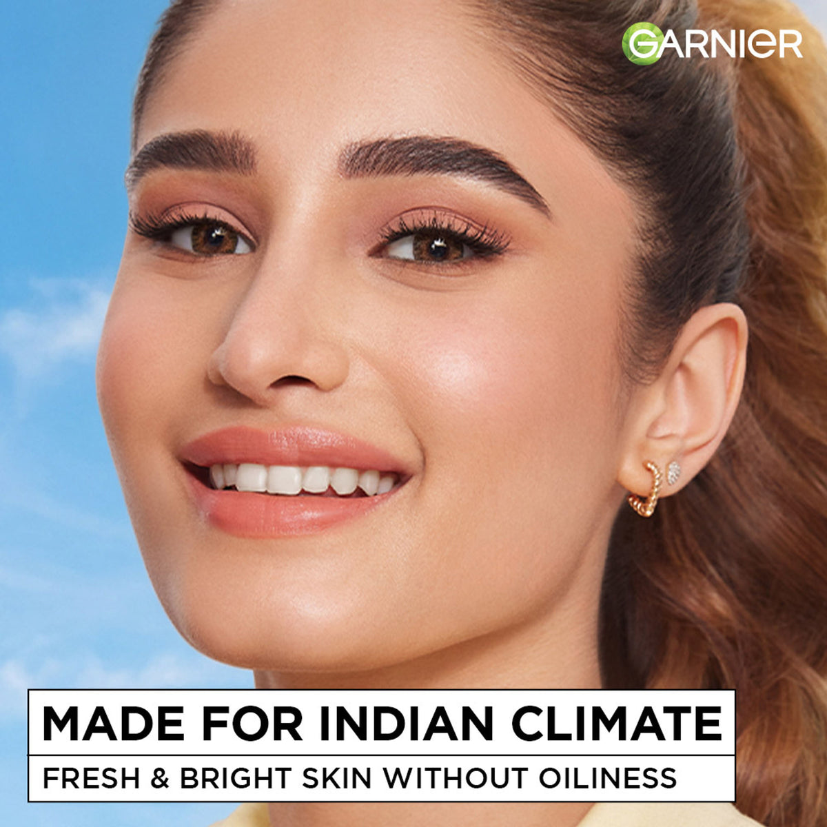 Garnier Fresh & Bright Vitamin C Sorbet Moisturizer with hyaluronic acid and niacinamide, in a vibrant orange jar.