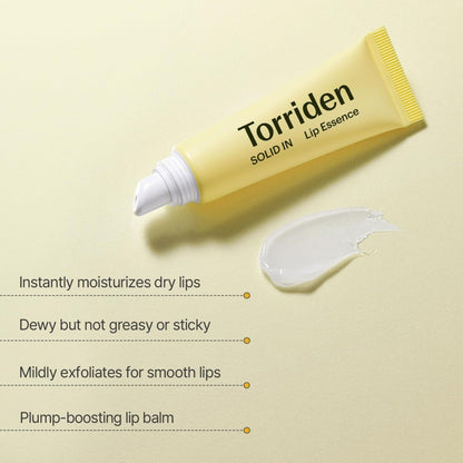 Torriden Solid In Lip Essence - Korean Plumping Lip Balm with Ceramides, Hydrates Dry & Chapped Lips