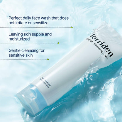 Torriden Dive In Cleansing Foam - Gentle Hydrating Korean Hyaluronic Acid Cleanser, All Skin Types