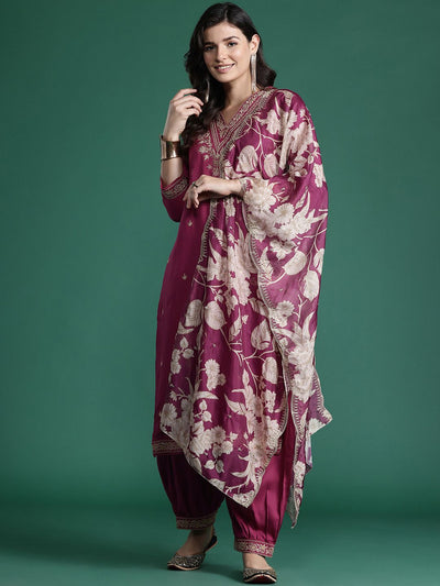 Dhiyona IE Ethnic Motifs Embroidered Thread Work Kurta with Salwar & With Dupatta