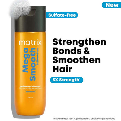 Matrix Mega Smooth Sulfate-free Shampoo, Gentle Cleansing & Bond Repair, Safe for Treated Hair