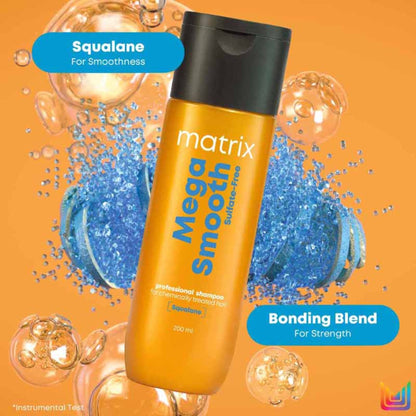 Matrix Mega Smooth Sulfate-free Shampoo, Gentle Cleansing & Bond Repair, Safe for Treated Hair