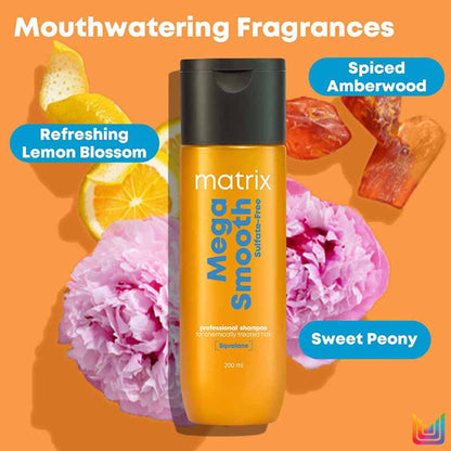 Matrix Mega Smooth Sulfate-free Shampoo, Gentle Cleansing & Bond Repair, Safe for Treated Hair