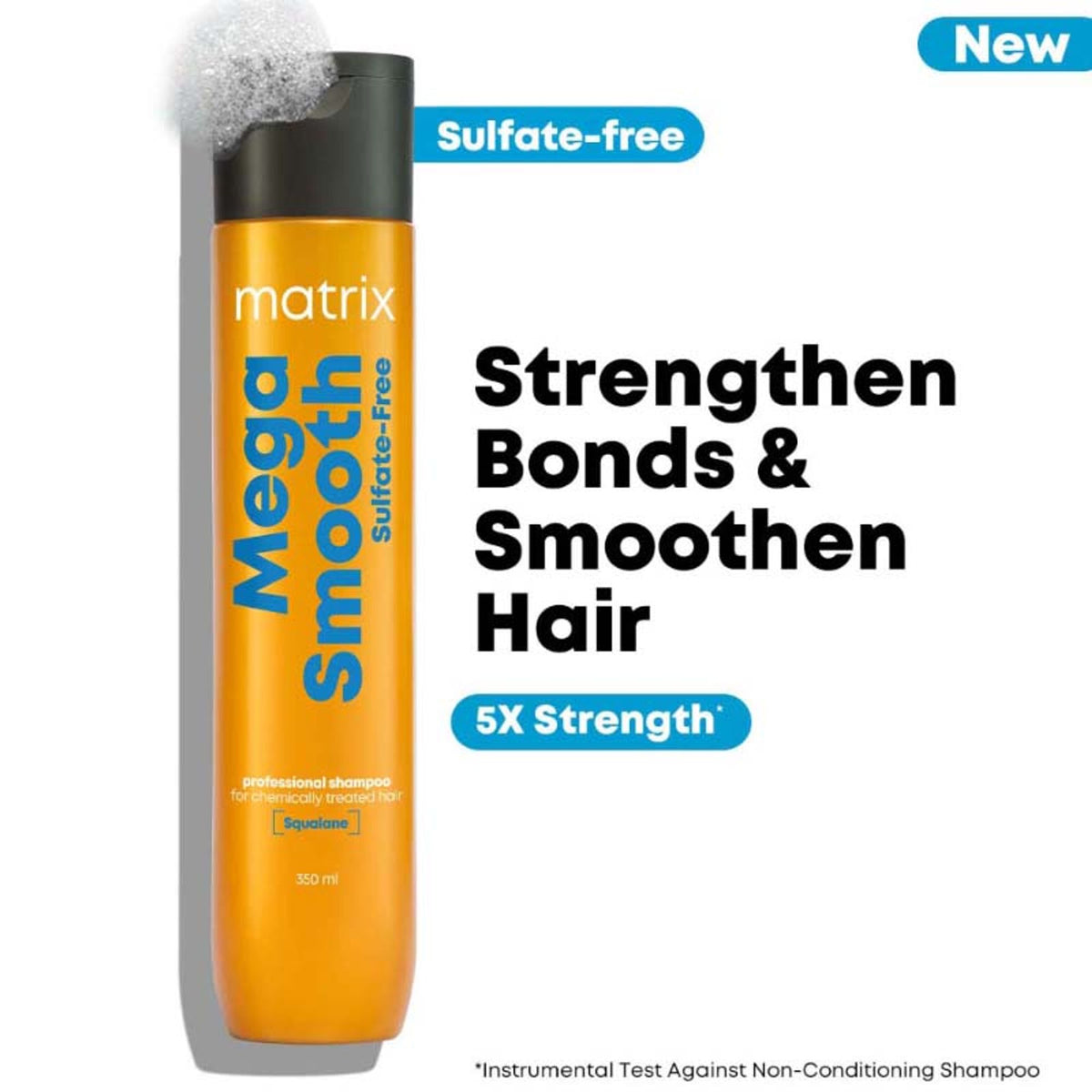 Matrix Mega Smooth Sulfate-free Shampoo, Gentle Cleansing & Bond Repair, Safe for Treated Hair