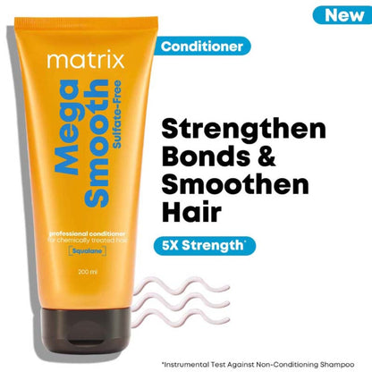 Matrix Mega Smooth Sulfate-free Conditioner For Bond Repair, Smoothens Hair, Safe for Treated Hair