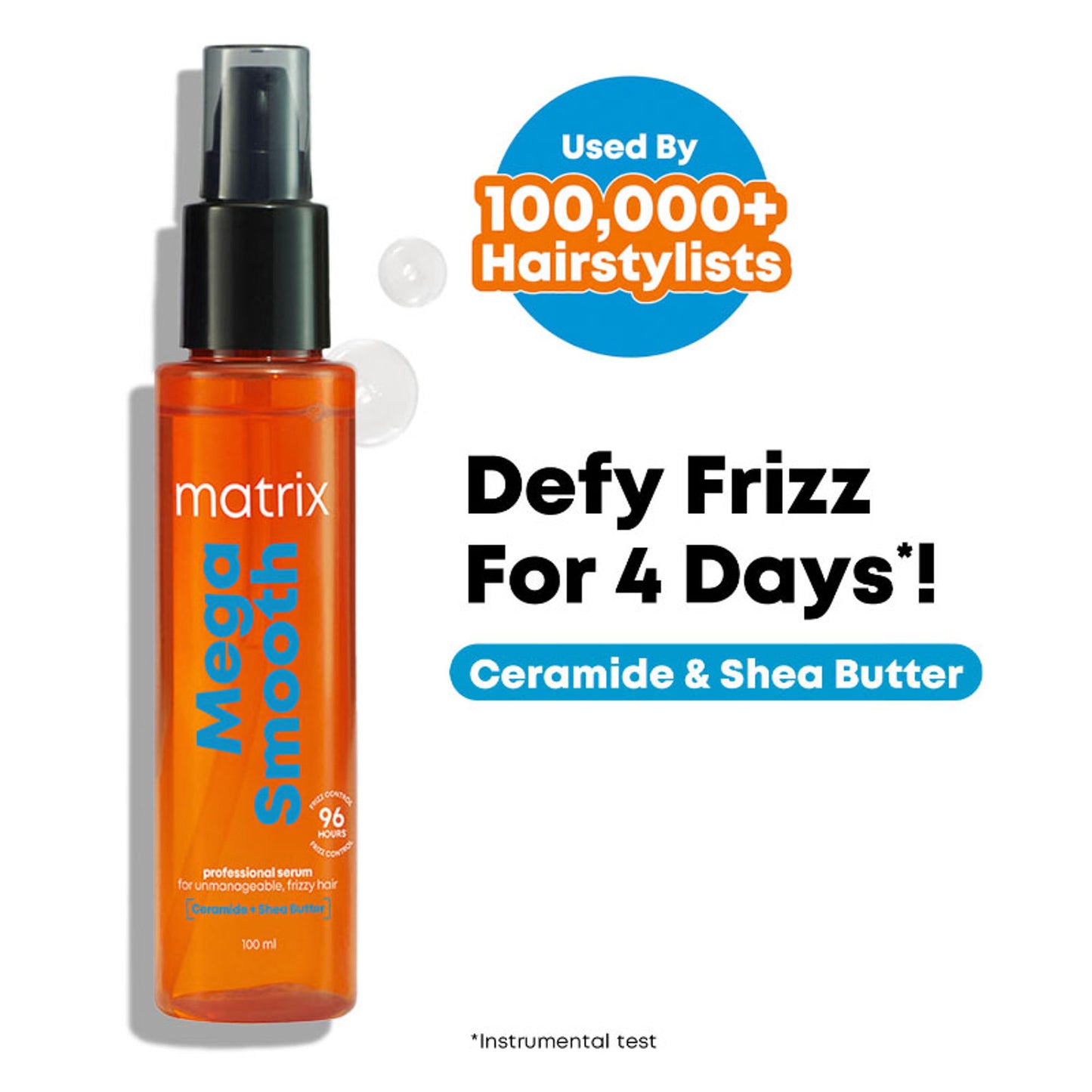 Matrix Mega Smooth Anti-Frizz Serum with Shea butter & Ceramides & 4-Days Frizz Control