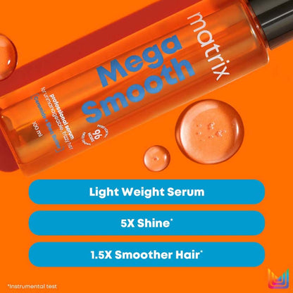 Matrix Mega Smooth Anti-Frizz Serum with Shea butter & Ceramides & 4-Days Frizz Control