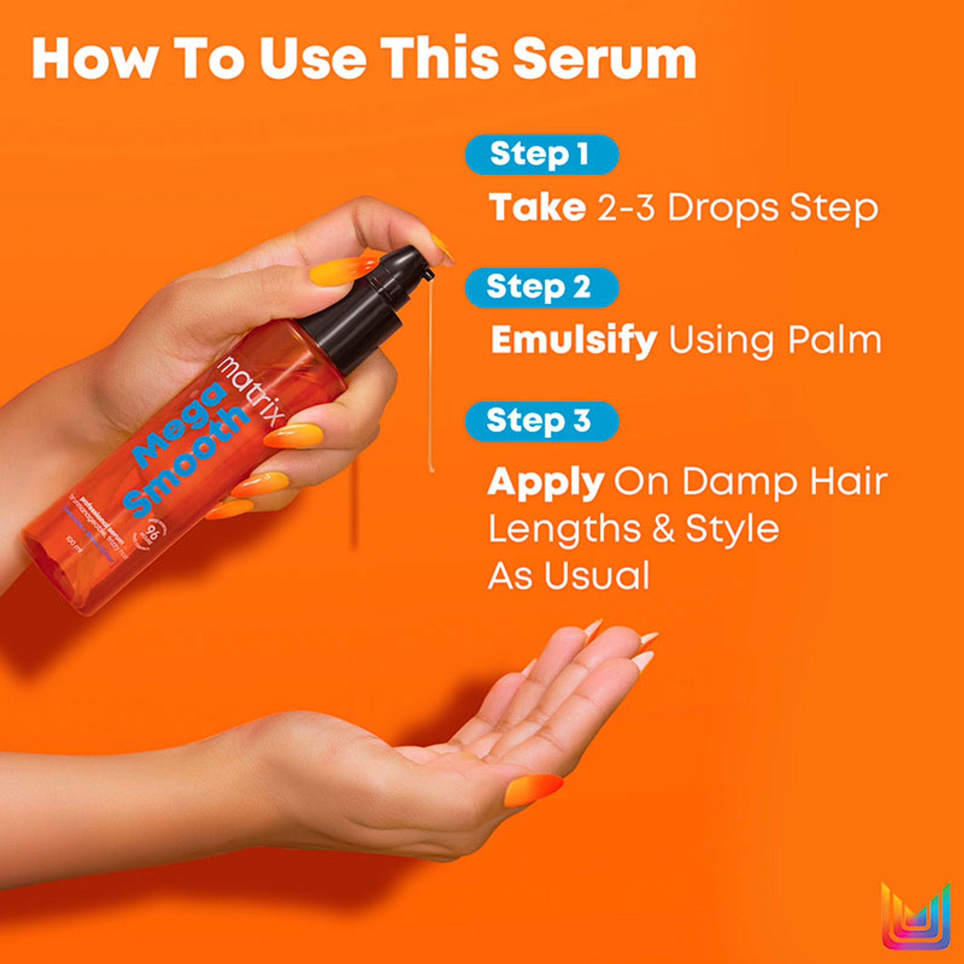Matrix Mega Smooth Anti-Frizz Serum with Shea butter & Ceramides & 4-Days Frizz Control