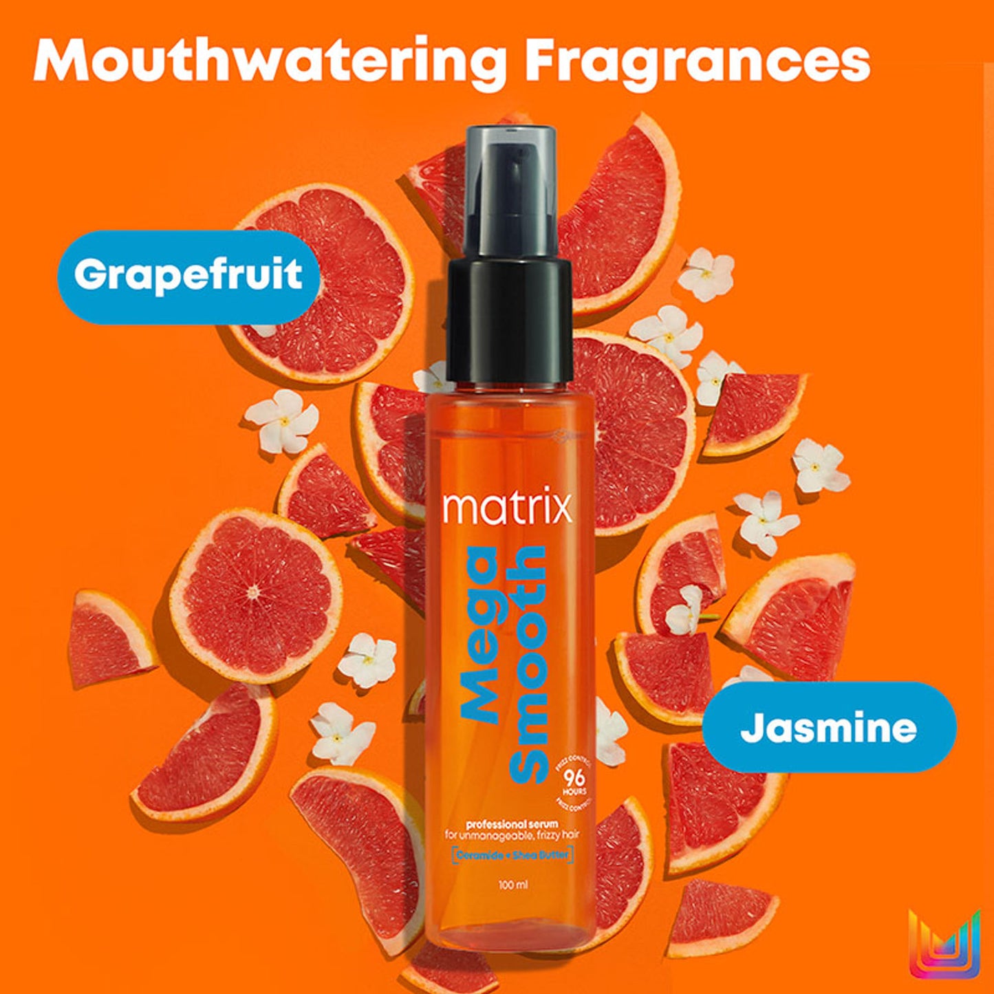 Matrix Mega Smooth Anti-Frizz Serum with Shea butter & Ceramides & 4-Days Frizz Control