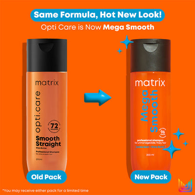 Matrix Mega Smooth Professional Shampoo For Frizzy Hair, For All Hair Types, Paraben-Free