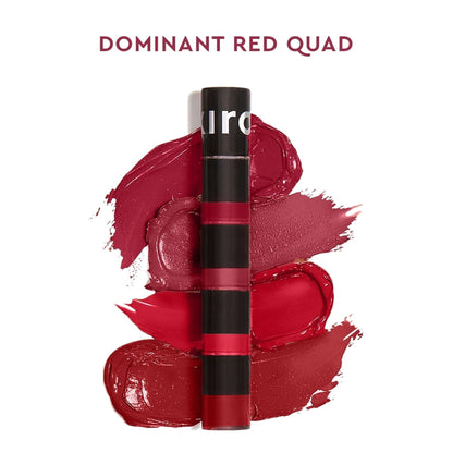 KIRO Four Play Non-Stop Airy Matte Liquid Lipstick in Dominant Red, featuring smooth application and bold red color.